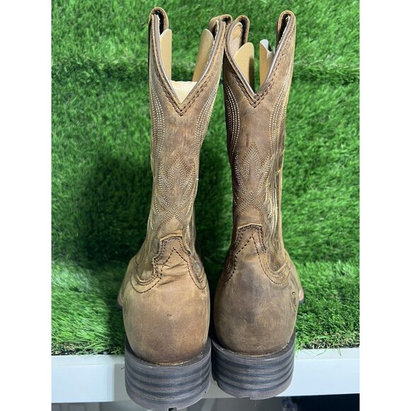 New Ariat® Sz 11D Mens Hybrid Rancher Distressed Brown Square Toe Boots 10023175 - Picture 4 of 8